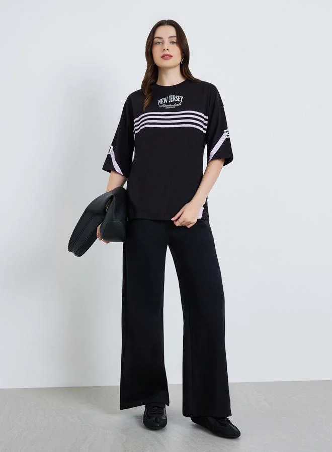 Styli Women Printed Oversized 100% Cotton T-Shirt